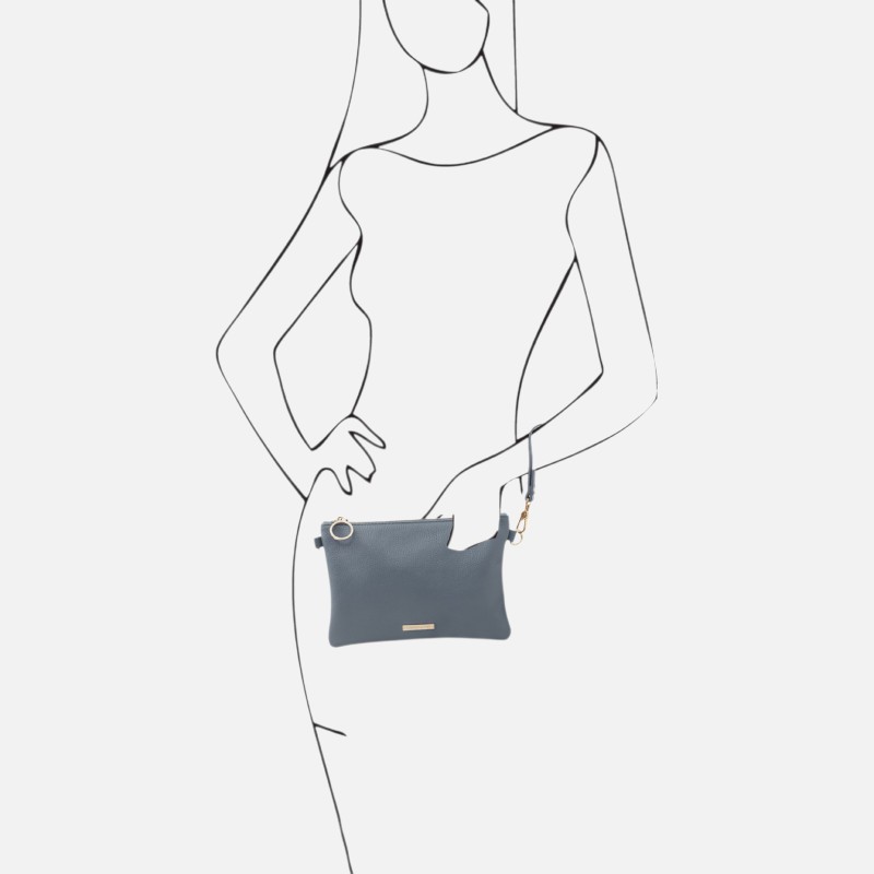 TL Bag Soft leather clutch - Μπλε σκούρο - Image 4