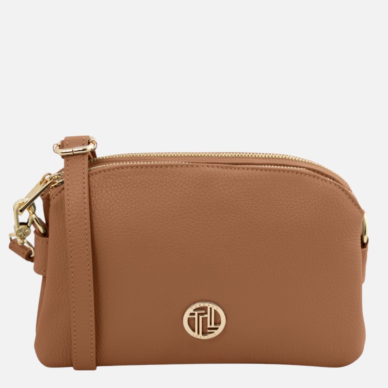 Lily Soft leather shoulder bag - Κάραμελ