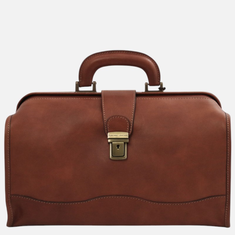 Raffaello Doctor leather bag - Καφέ