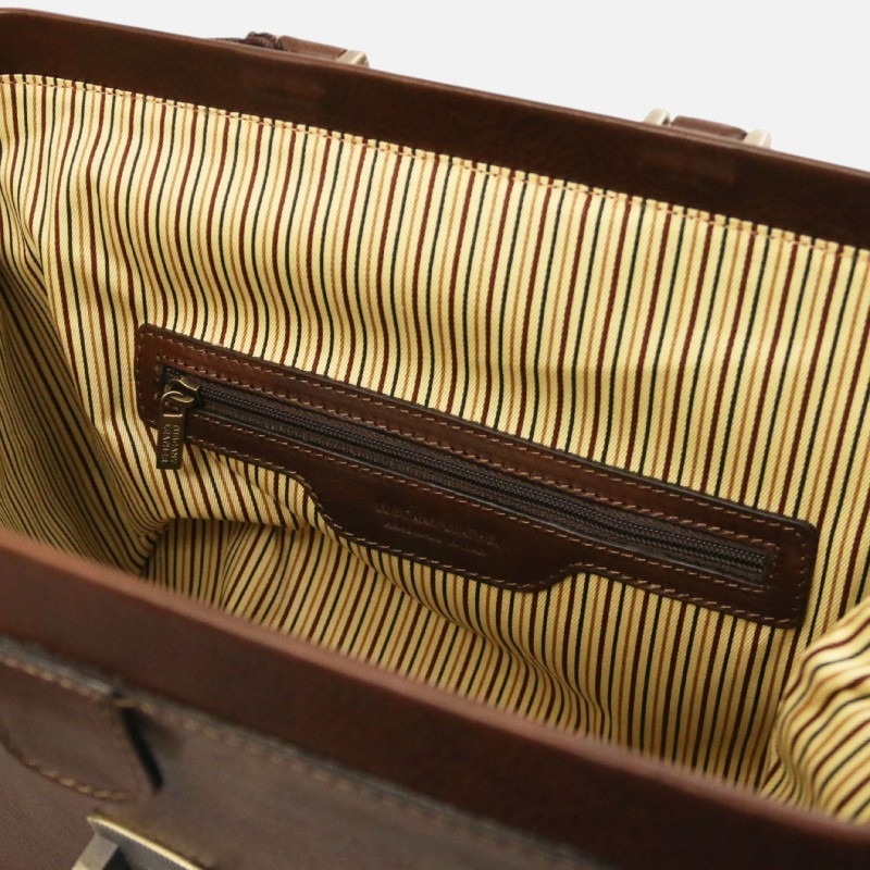 Raffaello Doctor leather bag - Καφέ σκούρο - Image 3