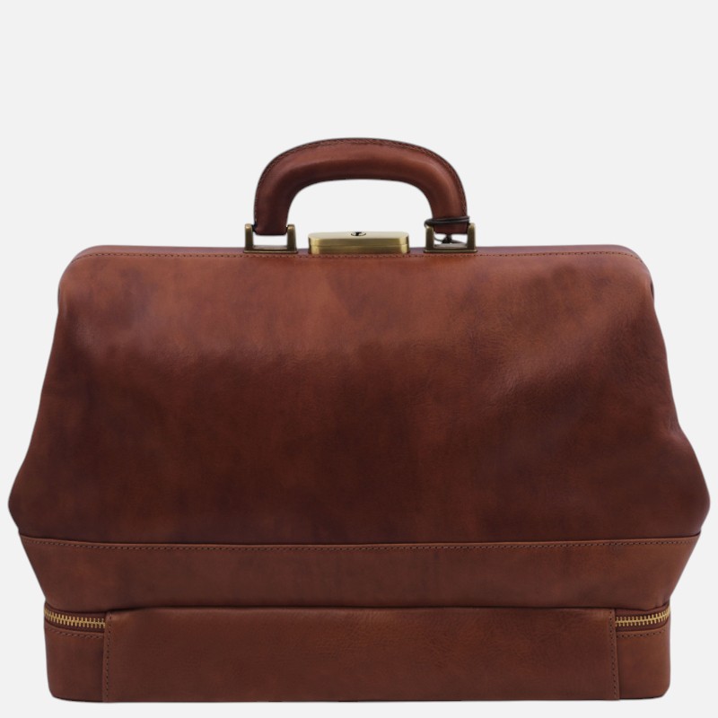 Giotto Exclusive double-bottom leather doctor bag - Καφέ - Image 7