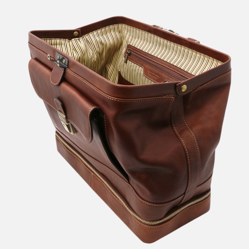 Giotto Exclusive double-bottom leather doctor bag - Καφέ - Image 3
