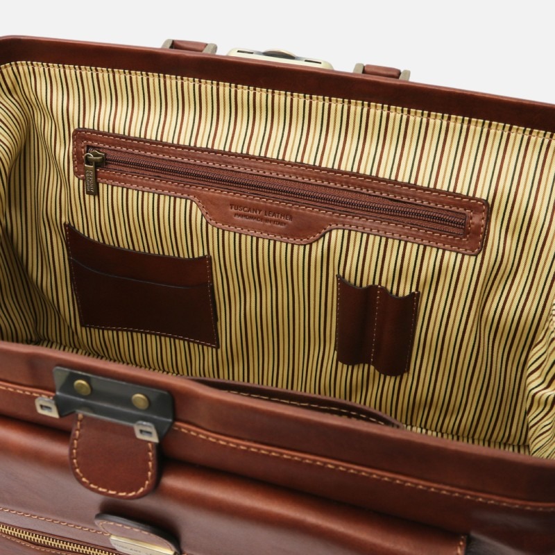 Giotto Exclusive double-bottom leather doctor bag - Καφέ - Image 4