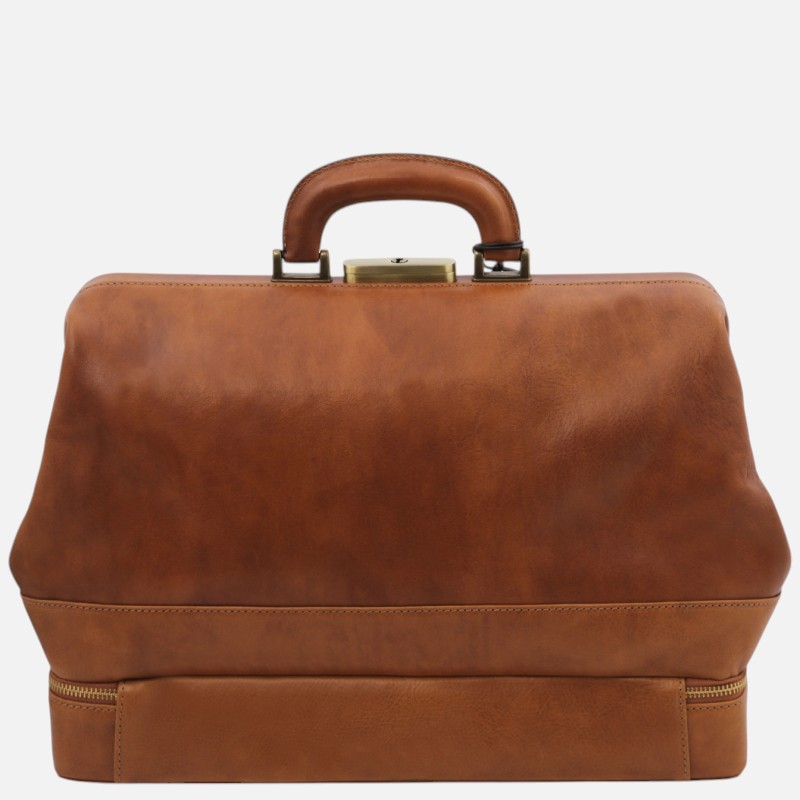 Giotto Exclusive double-bottom leather doctor bag - Φυσικό - Image 6