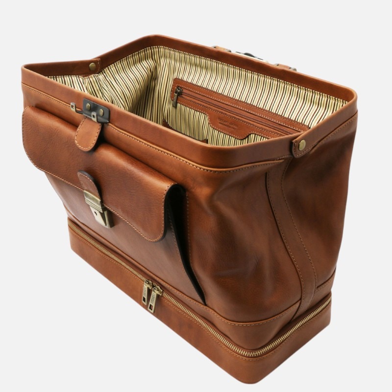 Giotto Exclusive double-bottom leather doctor bag - Φυσικό - Image 2