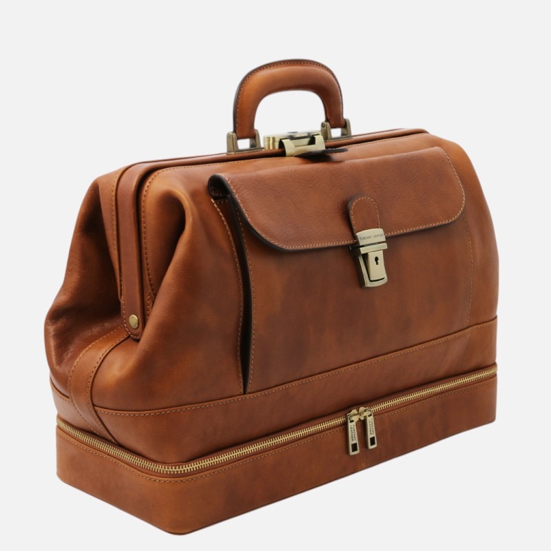 Giotto Exclusive double-bottom leather doctor bag - Φυσικό - Image 8