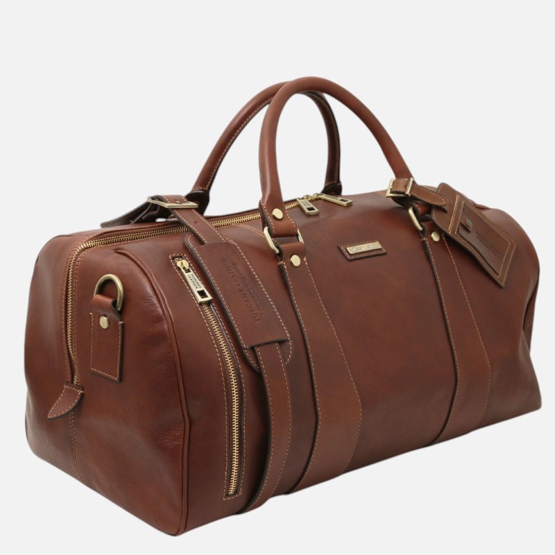TL Voyager Travel leather duffle bag - Large size - Καφέ σκούρο - Image 2