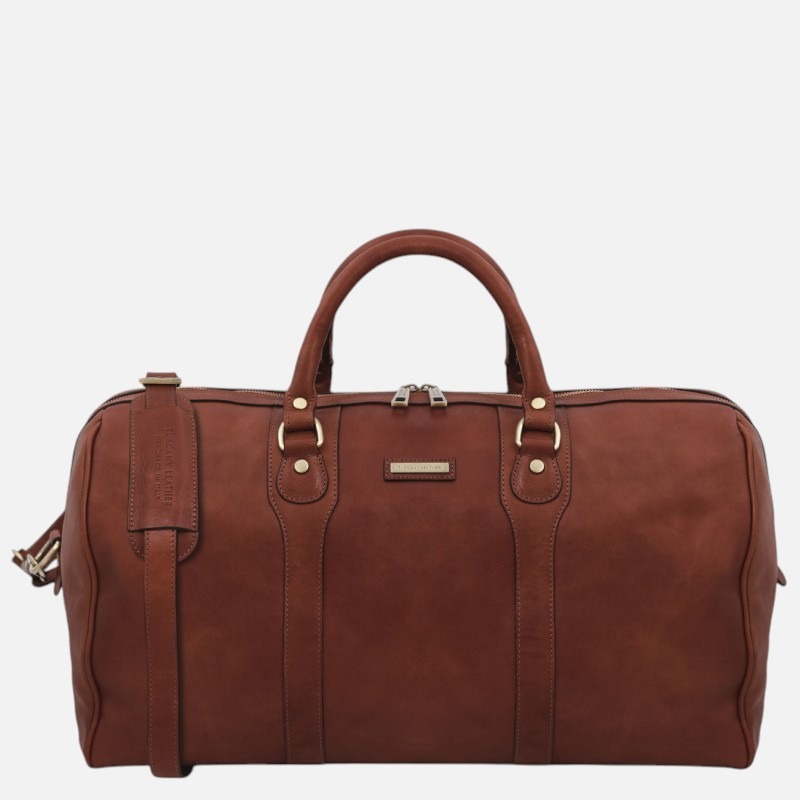Oslo Leather travel duffle bag - Weekender bag - Καφέ