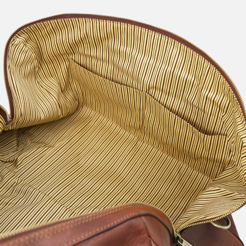 Oslo Leather travel duffle bag - Weekender bag - Καφέ - Image 3