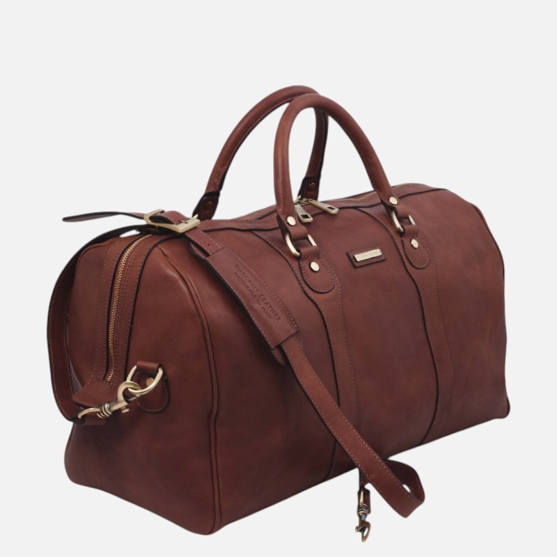 Oslo Leather travel duffle bag - Weekender bag - Καφέ - Image 2