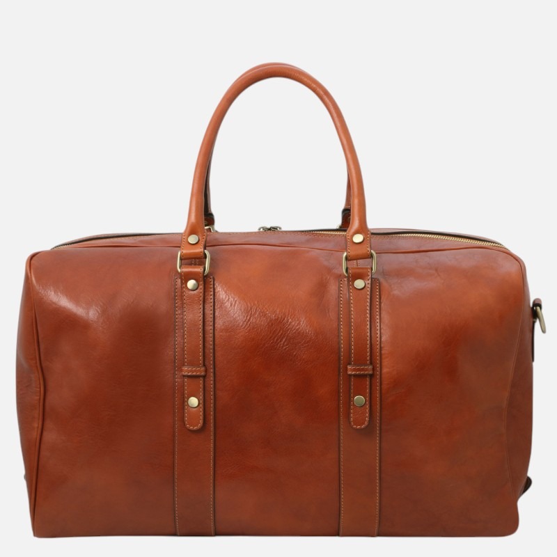 TL Voyager Leather travel bag with front pocket - Καφέ σκούρο - Image 9