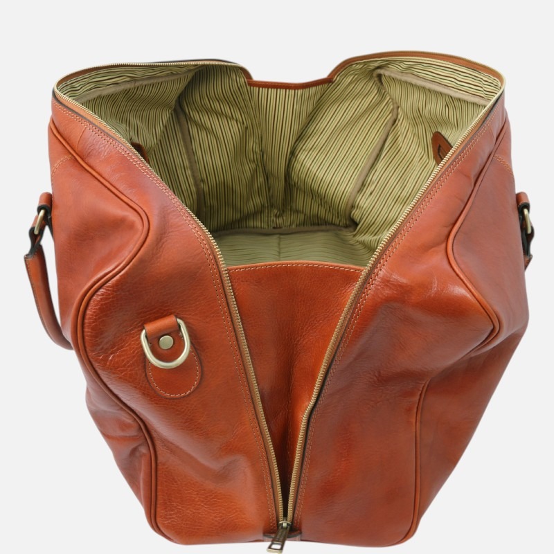 TL Voyager Leather travel bag with front pocket - Καφέ σκούρο - Image 4