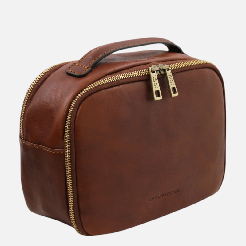 Marvin Leather toiletry bag - Καφέ - Image 2