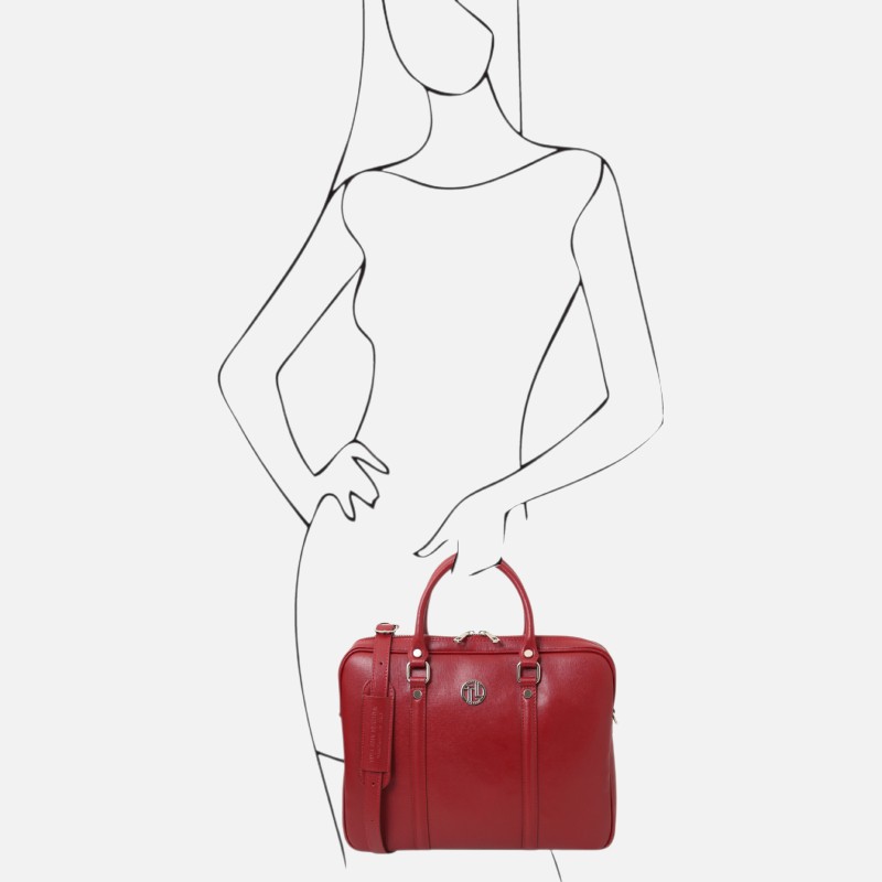 Prato Exclusive Saffiano leather laptop case - Κόκκινο - Image 6