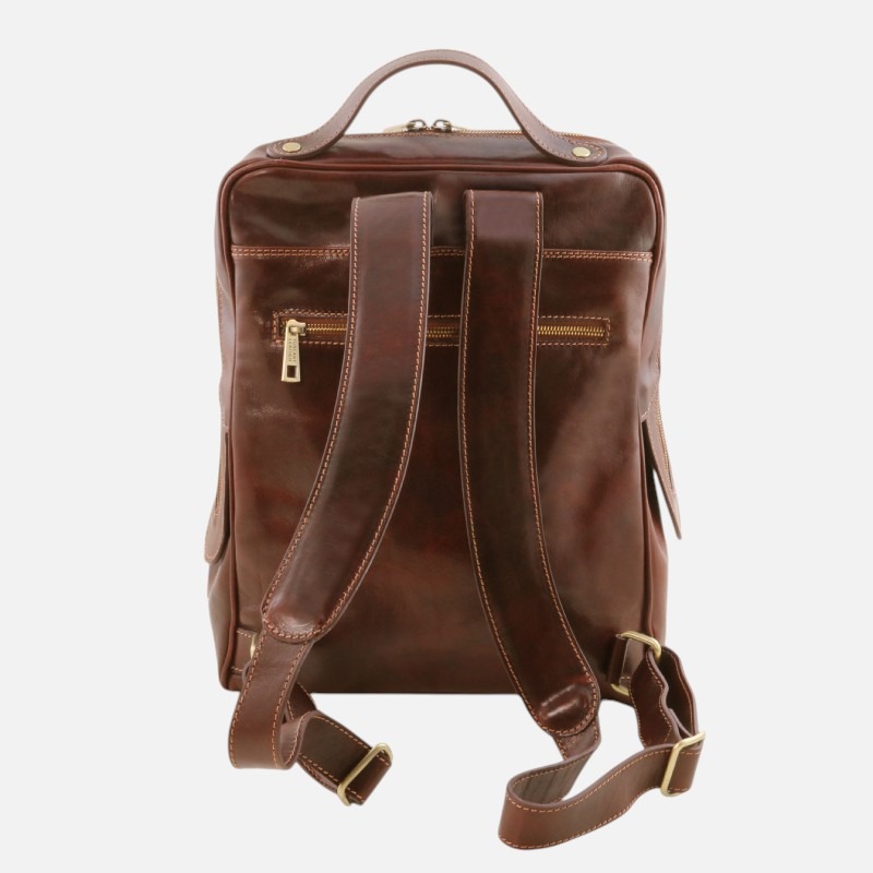 Bangkok Leather laptop backpack - Καφέ - Image 9