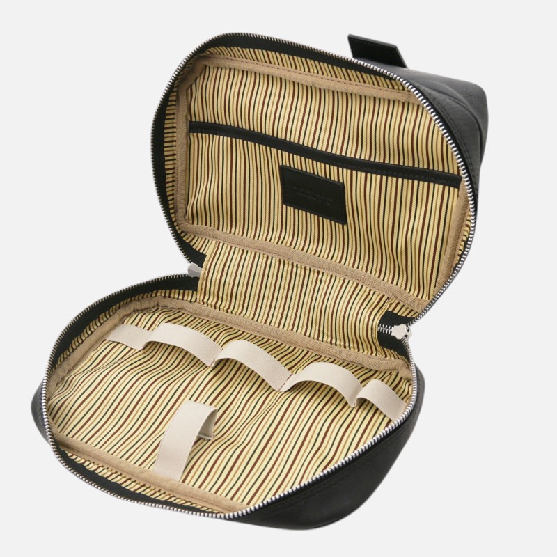 Jacob Leather toilet bag - Μαύρο - Image 3