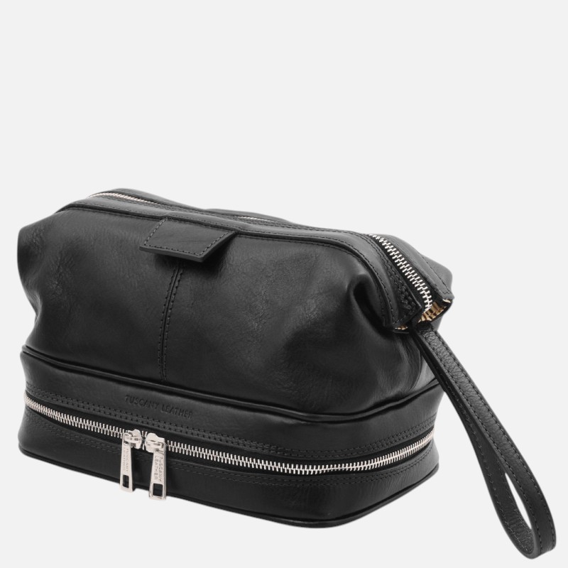 Jacob Leather toilet bag - Μαύρο - Image 2