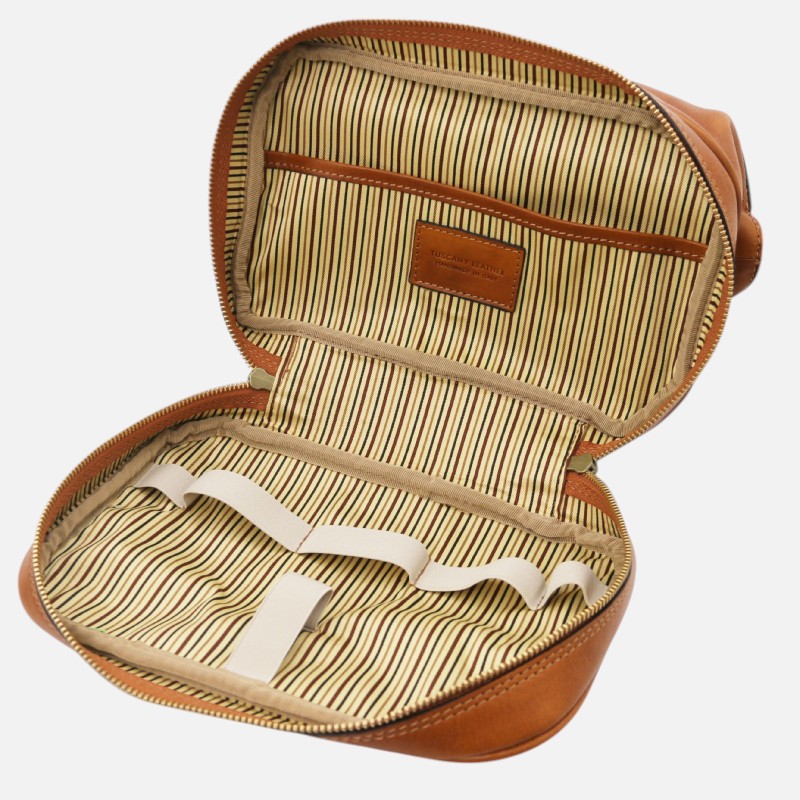 Jacob Leather toilet bag - Φυσικό - Image 4