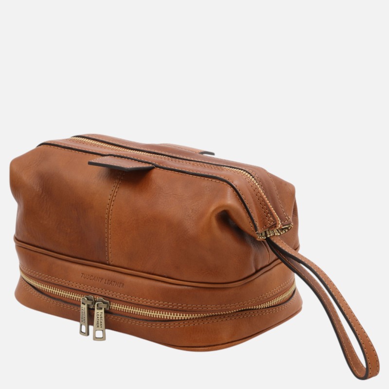 Jacob Leather toilet bag - Φυσικό - Image 2