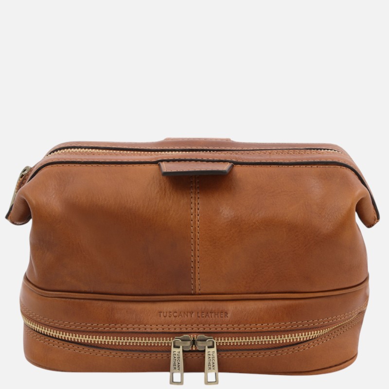 Jacob Leather toilet bag - Φυσικό
