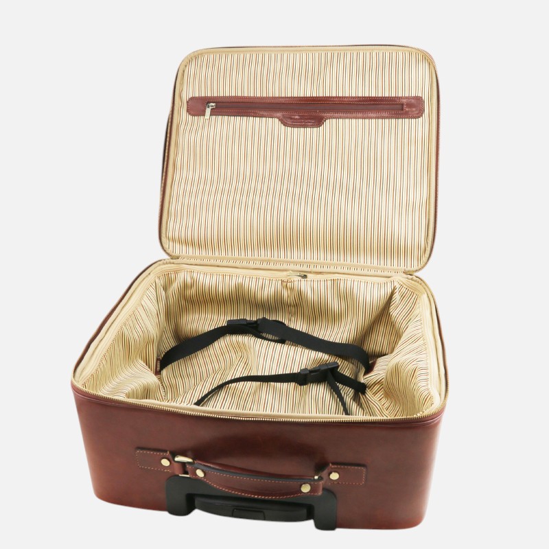 Varsavia Leather pilot case with two wheels - Μαύρο - Image 5
