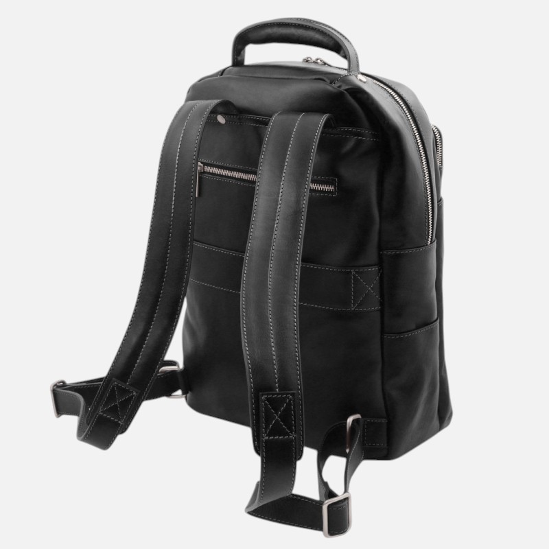 Melbourne Leather laptop backpack - Μαύρο - Image 6