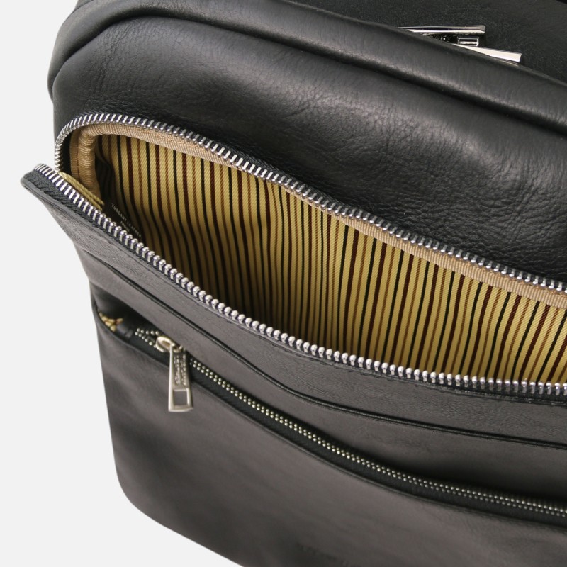 Melbourne Leather laptop backpack - Μαύρο - Image 5