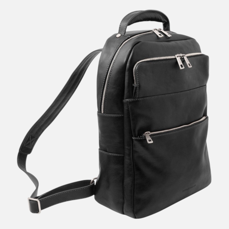Melbourne Leather laptop backpack - Μαύρο - Image 2