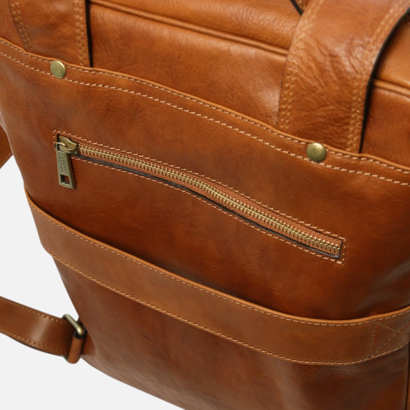 Bangkok Leather laptop backpack - Large size - Καφέ - Image 7