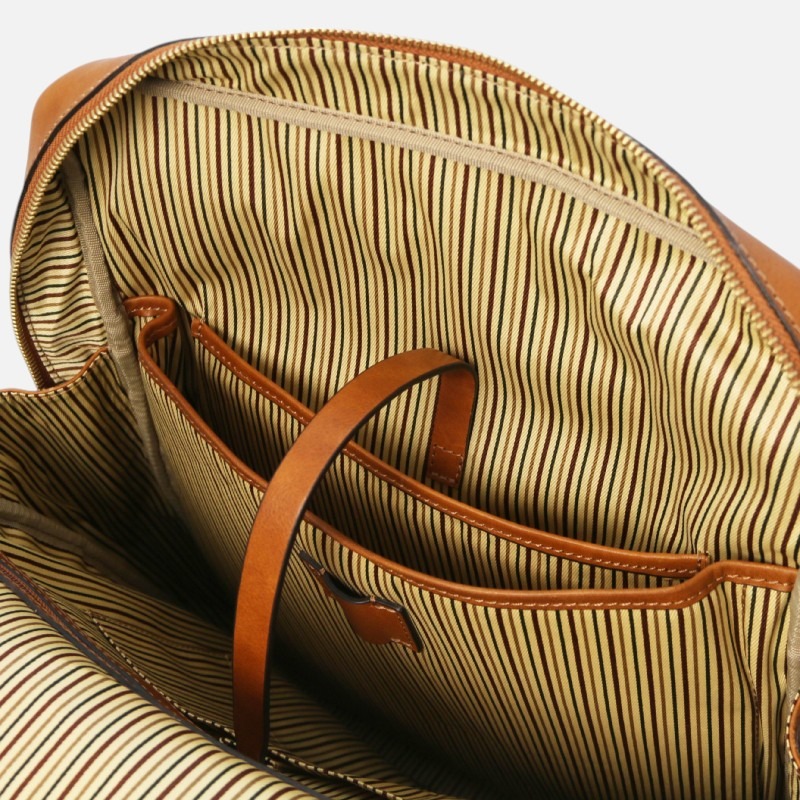Bangkok Leather laptop backpack - Large size - Καφέ - Image 5