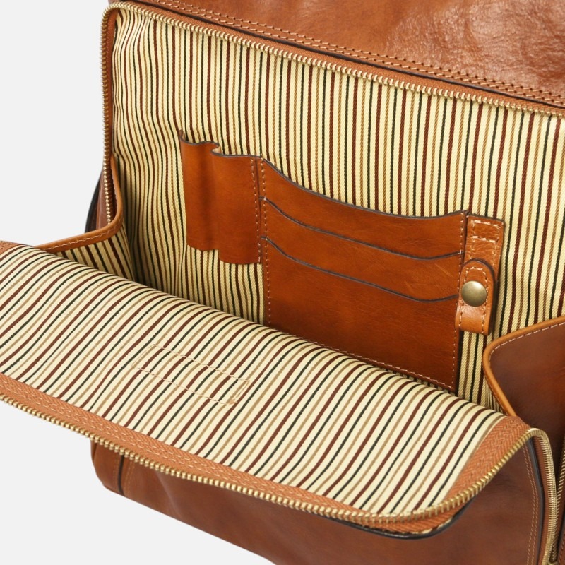Bangkok Leather laptop backpack - Large size - Καφέ - Image 4