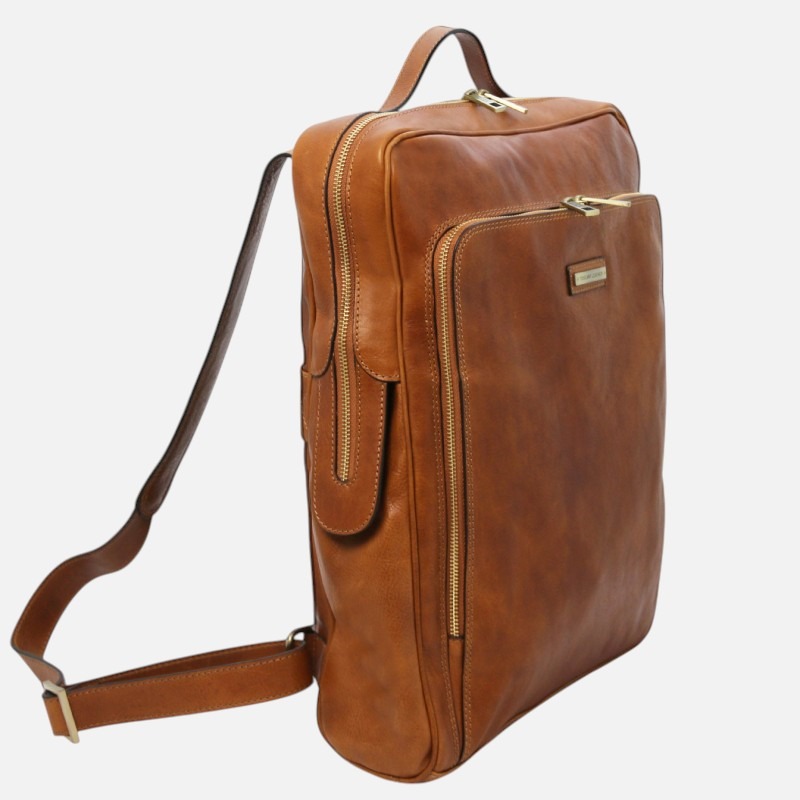 Bangkok Leather laptop backpack - Large size - Καφέ - Image 2