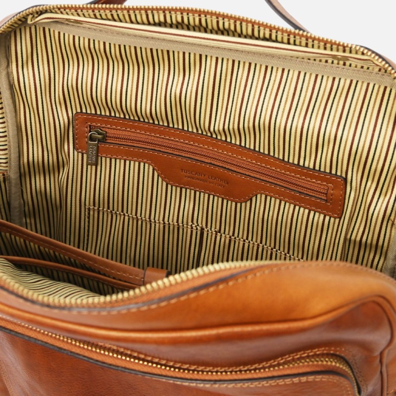 Bangkok Leather laptop backpack - Large size - Καφέ - Image 3