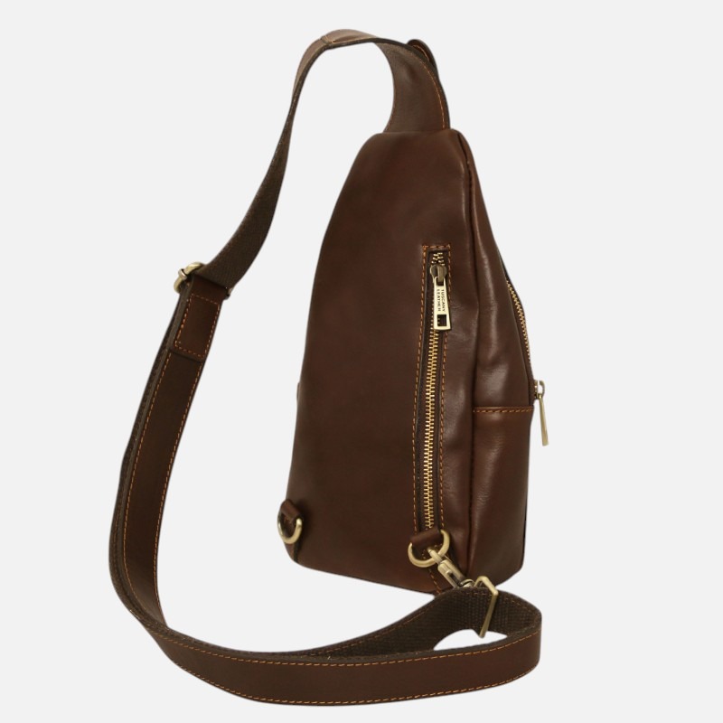 Kevin Leather crossover bag - Καφέ σκούρο - Image 5
