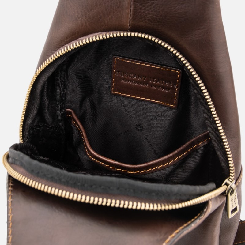 Kevin Leather crossover bag - Καφέ σκούρο - Image 3