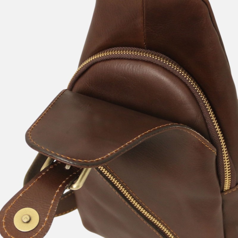 Kevin Leather crossover bag - Καφέ σκούρο - Image 4
