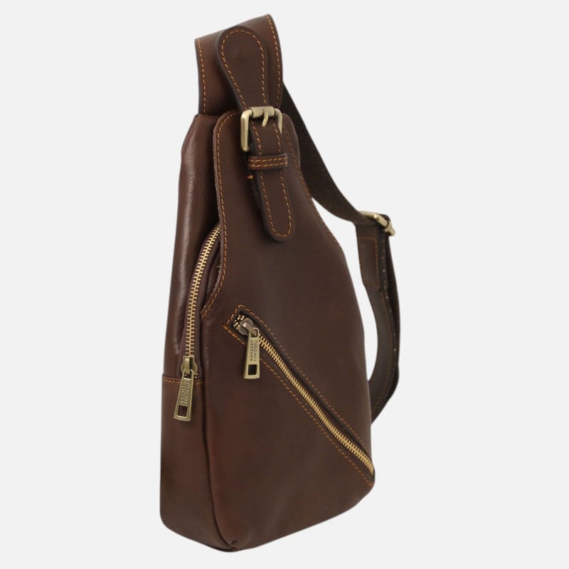 Kevin Leather crossover bag - Καφέ σκούρο - Image 2