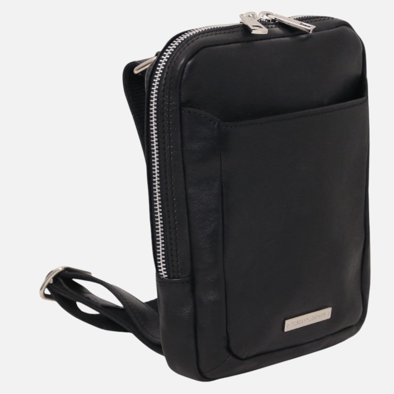 Mark Leather Crossbody Bag - Μαύρο - Image 2