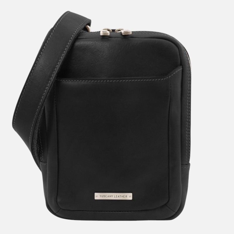 Mark Leather Crossbody Bag - Μαύρο