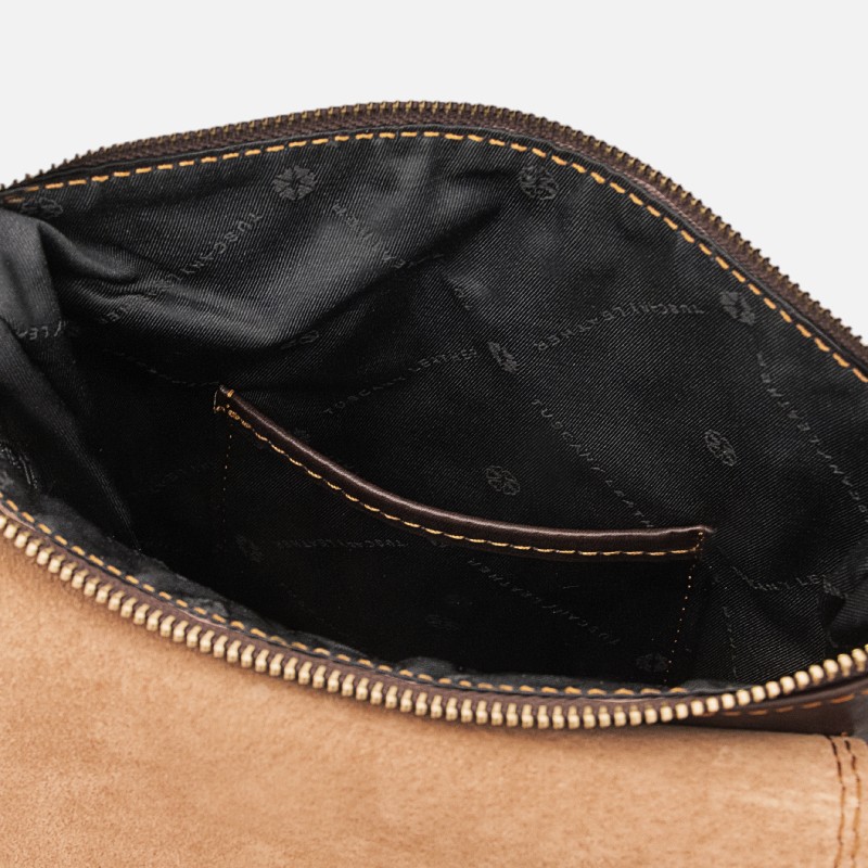 Jimmy Leather crossbody bag for men with front pocket - Καφέ σκούρο - Image 4