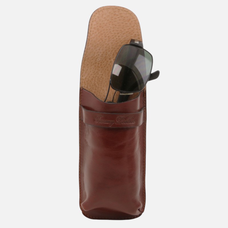 Exclusive leather eyeglasses/Smartphone holder Large size - Κόκκινο - Image 7