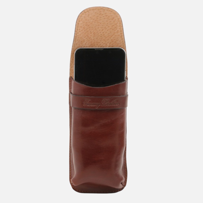 Exclusive leather eyeglasses/Smartphone holder Large size - Κόκκινο - Image 6
