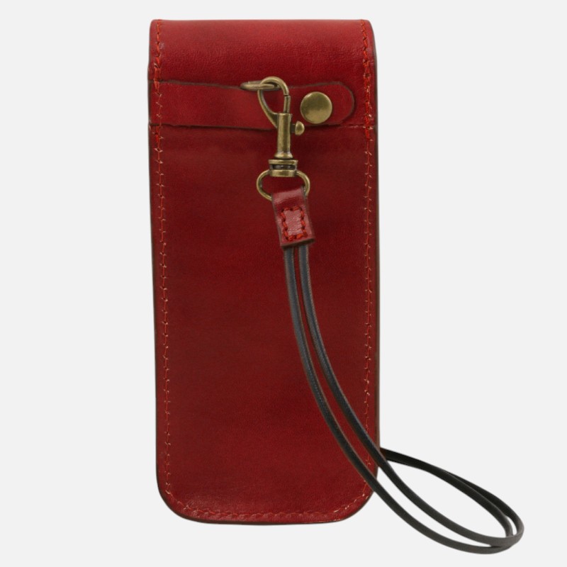 Exclusive leather eyeglasses/Smartphone holder Large size - Κόκκινο - Image 3