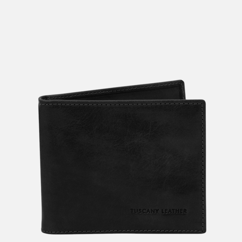 Exclusive leather card holder with money clip - Μαύρο