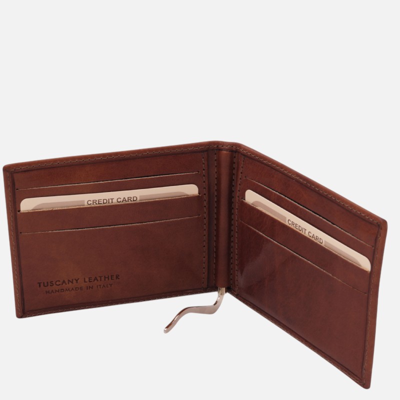 Exclusive leather card holder with money clip - Καφέ - Image 3