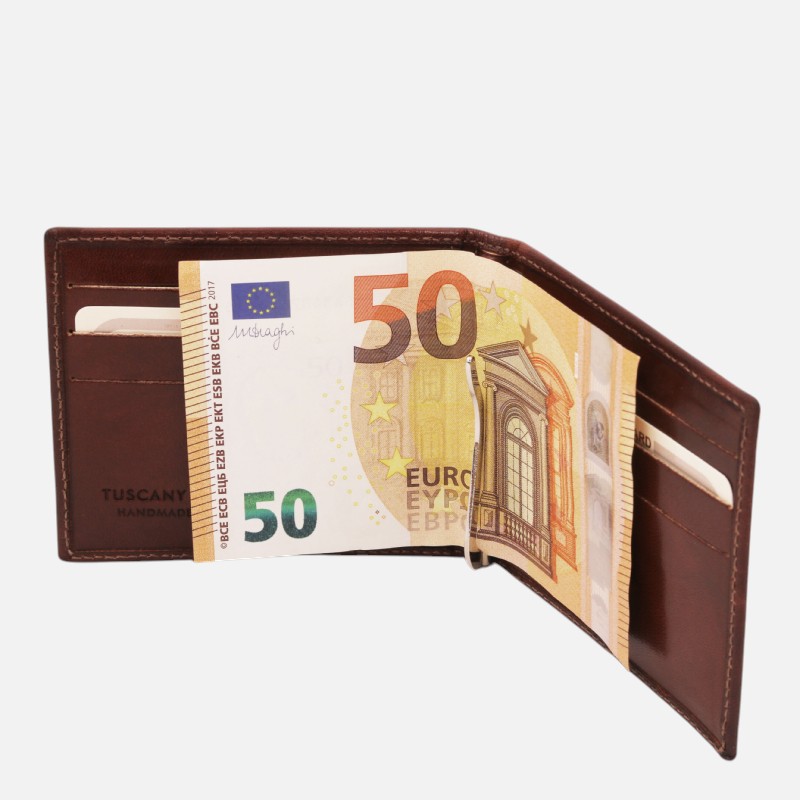 Exclusive leather card holder with money clip - Καφέ - Image 4