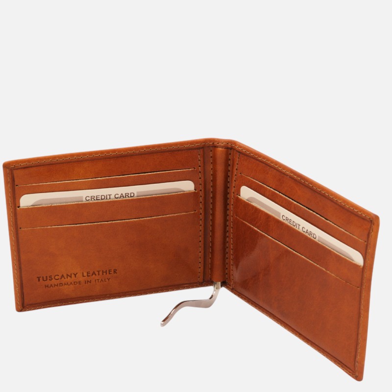 Exclusive leather card holder with money clip - Μελί - Image 2