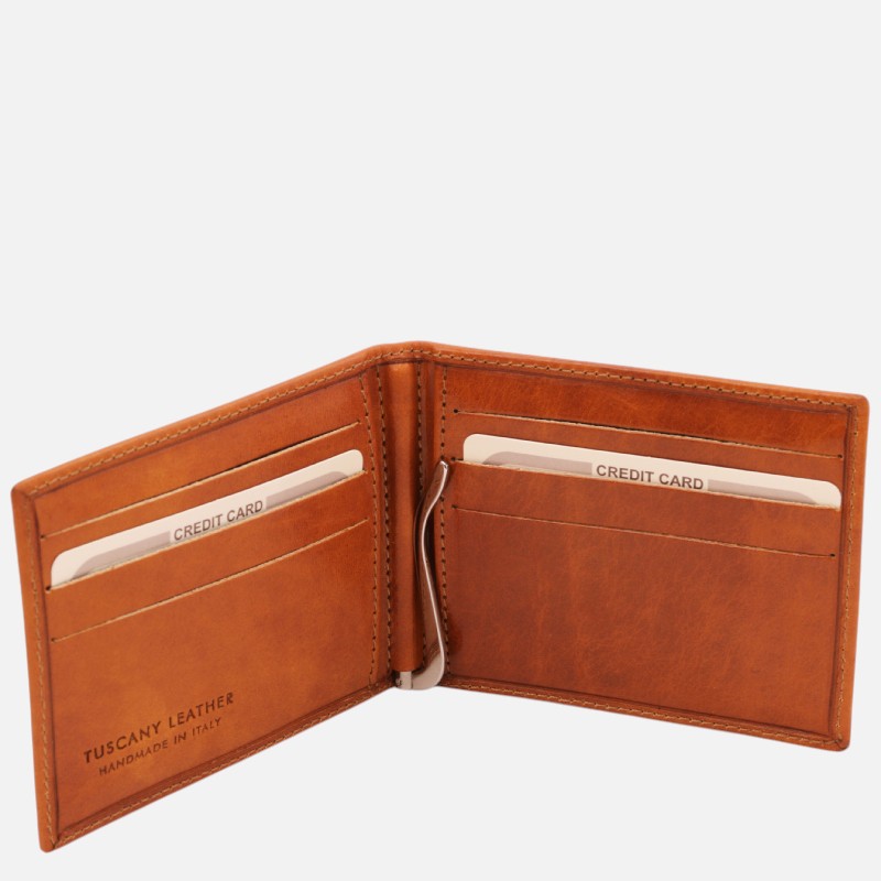 Exclusive leather card holder with money clip - Μελί - Image 3