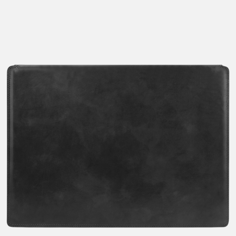 Leather desk pad with inner compartment - Μαύρο