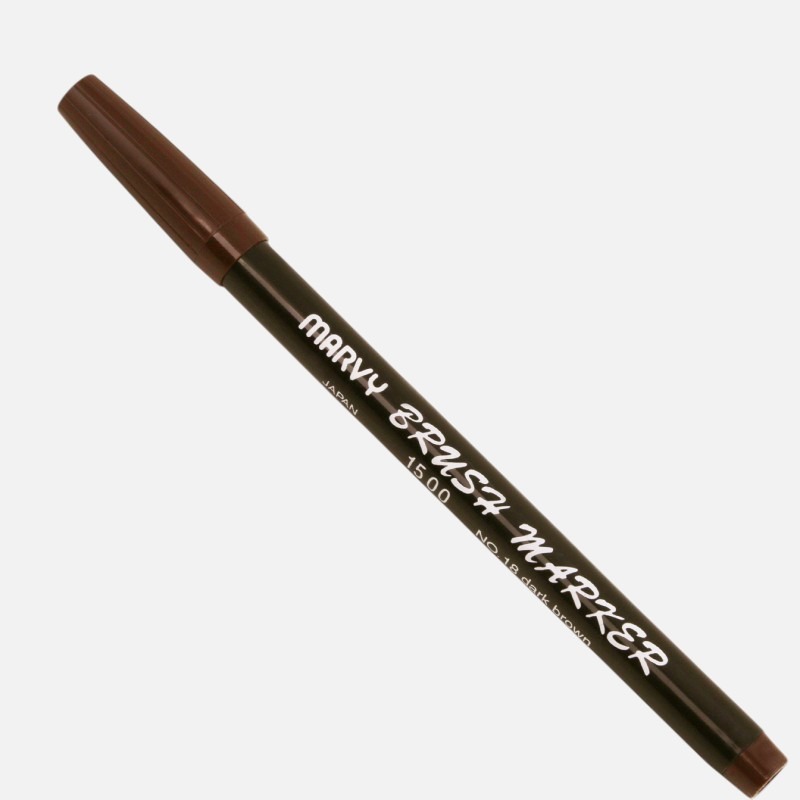 BRUSH MARKER Leather repair pen - Καφέ σκούρο